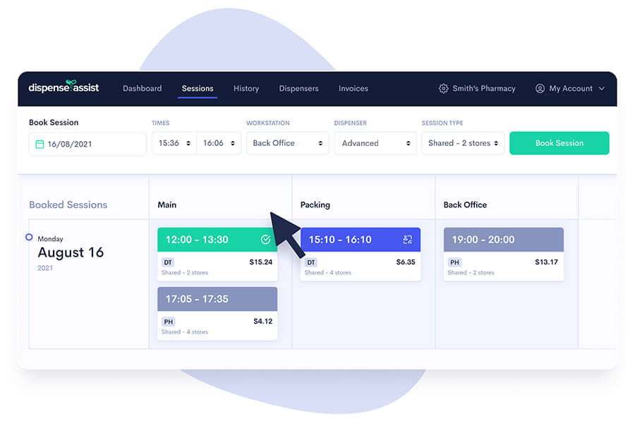 How to book a session at Dispense Assist platform