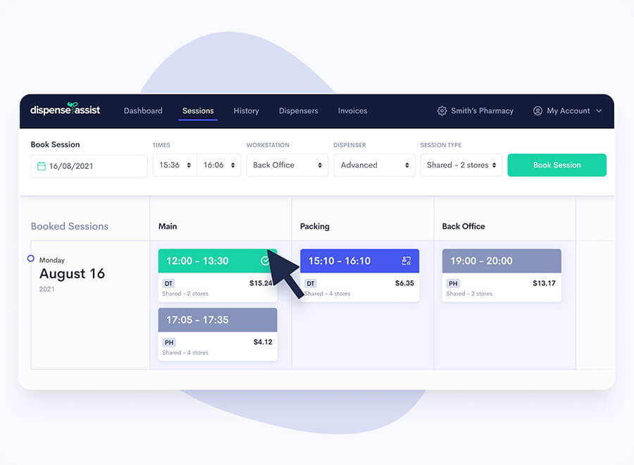 Guide to booking sessions at Dispense Assist